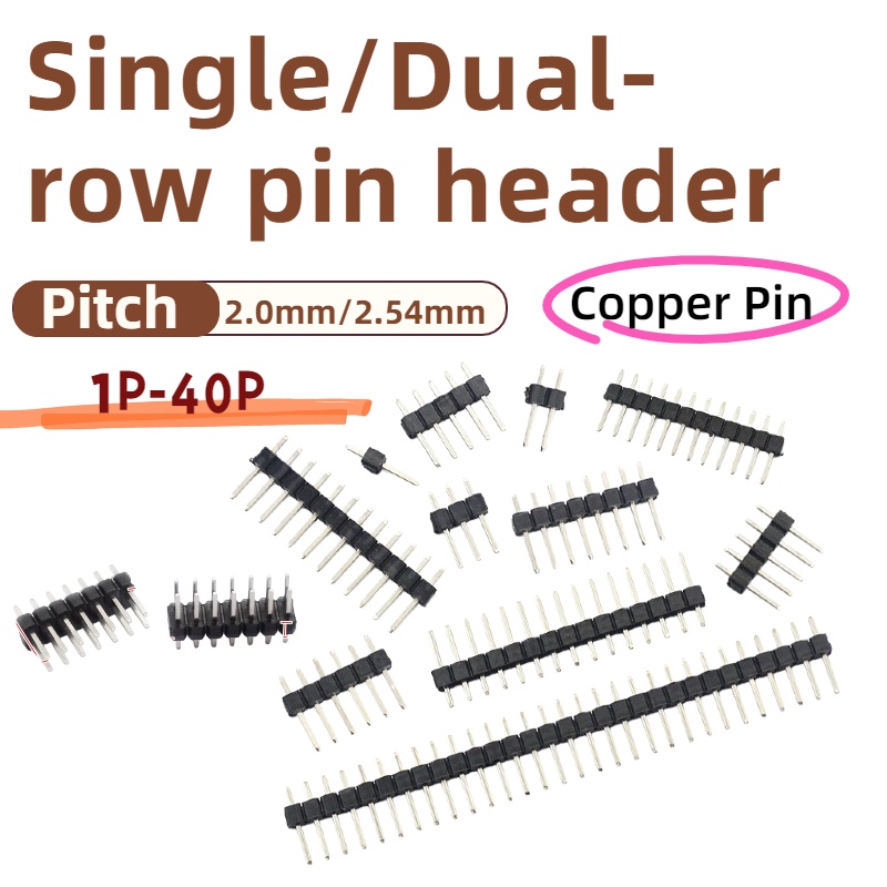 Male Female Header Pin - 10 pezzi, connettore a pin singolo/doppia