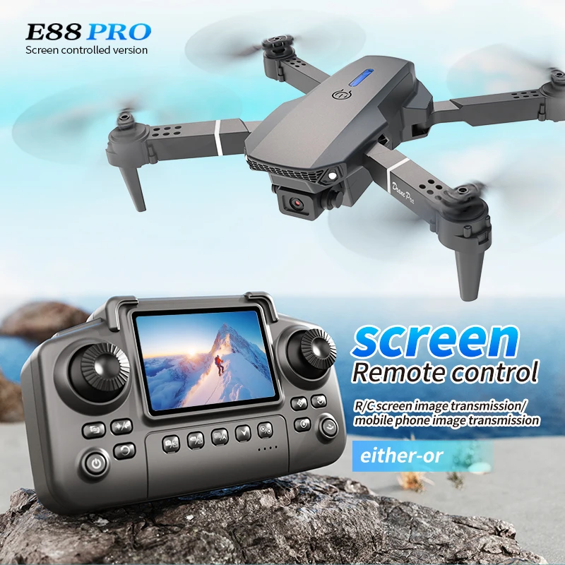 Diy Drone Electronics - Drone Professionale E88 PRO con Schermo,
